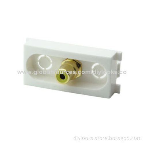 Golden Wall Plate Insert - RCA Video Female to Female Jack (K86-809)